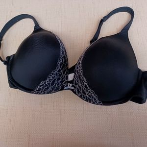Cacique Black White Lace Bra 42 B
